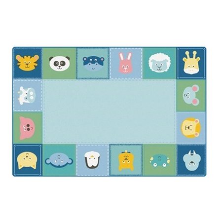 CARPETS FOR KIDS 6 x 9 ft. Kidsoft Baby Animals Border RugPrimary Rectangle 2556